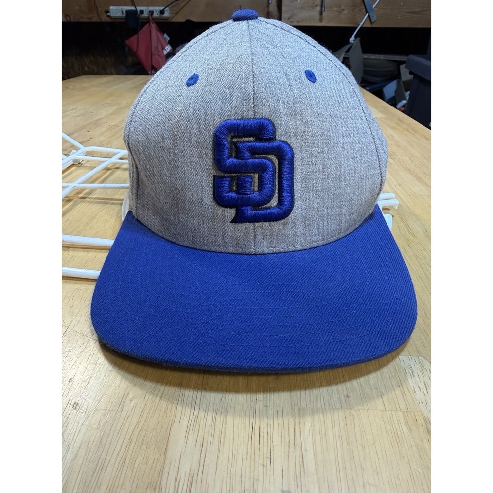 San Diego Padres SD Gray Blue Yupoong Classics Snapback Hat Cap MLB‎ Adult OSFA